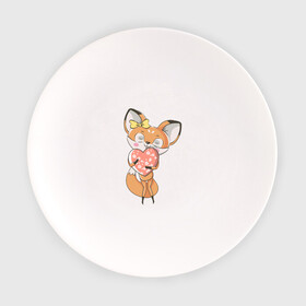 Тарелка с принтом Лисица с сердечком в Екатеринбурге, фарфор | диаметр - 210 мм
диаметр для нанесения принта - 120 мм | fox | foxy | животное | звери | лиса | лисенок | лисичка | милая | рыжая | фокс