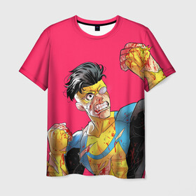 Мужская футболка 3D с принтом Неуязвимый в Екатеринбурге, 100% полиэфир | прямой крой, круглый вырез горловины, длина до линии бедер | allen | invincible | omni man | omniman | superhero | алиен | аллен | инвинсибл | неуязвимый | омнимэн | супергерои
