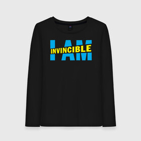 Женский лонгслив хлопок с принтом I am Invincible в Екатеринбурге, 100% хлопок |  | allen | invincible | omni man | omniman | superhero | алиен | аллен | инвинсибл | неуязвимый | омнимэн | супергерои