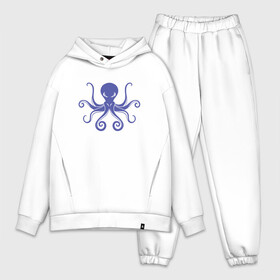 Мужской костюм хлопок OVERSIZE с принтом Осьминог в Екатеринбурге,  |  | cute | octopus | милый | морское | осьминог | осьминожка | паттерн | тентакли | щупальца