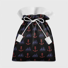 Подарочный 3D мешок с принтом Корабли и якоря в Екатеринбурге, 100% полиэстер | Размер: 29*39 см | Тематика изображения на принте: anchor | корабли | корабль | море | морские | океан | паруса | паттерн | шварт | якори | якорь
