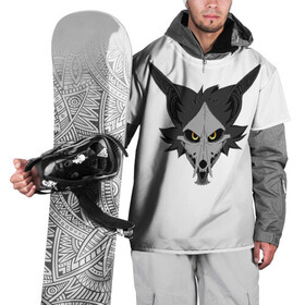 Накидка на куртку 3D с принтом Фурришка в Екатеринбурге, 100% полиэстер |  | furry | вол | волк | голова | демон | демон волк | лис | фури | фурри | фурришка | череп