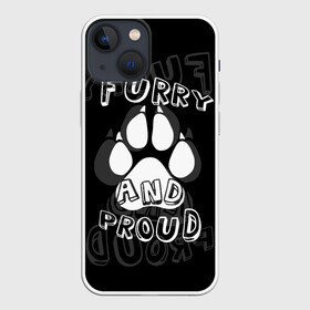 Чехол для iPhone 13 mini с принтом Furry proud в Екатеринбурге,  |  | furry | антропоморфные животные | лапа | логотип | отпечаток | пушистый гордый | фурри | эмблема