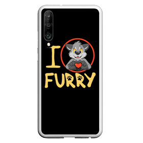 Чехол для Honor P30 с принтом I love furry в Екатеринбурге, Силикон | Область печати: задняя сторона чехла, без боковых панелей | furry | i love furry | антропоморфные животные | волк | зверь | люди   животные | сердце | фурри | я люблю фурри