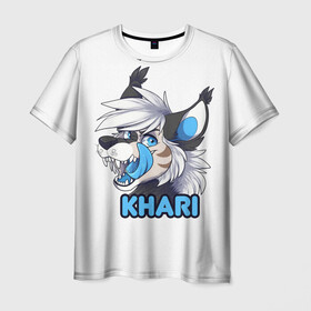 Мужская футболка 3D с принтом Furry wolf Khari в Екатеринбурге, 100% полиэфир | прямой крой, круглый вырез горловины, длина до линии бедер | furry | khari | антропоморфное животное | волк | животные | зверь | фурри | человек