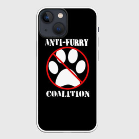 Чехол для iPhone 13 mini с принтом Anti Furry coalition в Екатеринбурге,  |  | anti furry | coalition | furry | антифурри | антропоморфные животные | запрет | зверь | знак | коалиция | фурри | человек животные