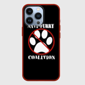 Чехол для iPhone 13 Pro с принтом Anti Furry coalition в Екатеринбурге,  |  | anti furry | coalition | furry | антифурри | антропоморфные животные | запрет | зверь | знак | коалиция | фурри | человек животные