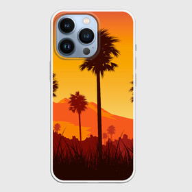 Чехол для iPhone 13 Pro с принтом Лето, Пальмы, вечер в Екатеринбурге,  |  | palm | summer | tropical | вечер | гора | жара | летние | лето | пальмы | тропики | тропический