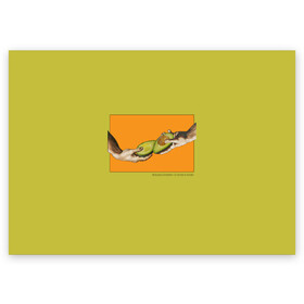 Поздравительная открытка с принтом Сотворение Авокадо 3D в Екатеринбурге, 100% бумага | плотность бумаги 280 г/м2, матовая, на обратной стороне линовка и место для марки
 | авокадо | живопись | искусство | культура | микеланджело | микеланджело авокадо | микеланджело буонарроти | микеланджело руки | микеланджело сотворение адама | микеланджело фреска