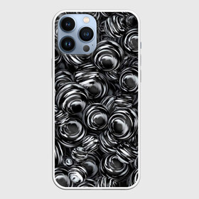 Чехол для iPhone 13 Pro Max с принтом Glossy Balls в Екатеринбурге,  |  | abstraction | background | ball | balls | black | circle | gloss | metal | paint | pattern | reflection | shine | texture | white | абстракция | белый | блеск | глянец | краска | круг | металл | отражение | паттерн | текстура | фон | черный | шар | шары