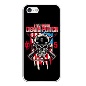 Чехол для iPhone 5/5S матовый с принтом 5FDP | Five Finger Death Punch в Екатеринбурге, Силикон | Область печати: задняя сторона чехла, без боковых панелей | Тематика изображения на принте: 5fdp | america | death | ffdp | finger | five | hard | metal | music | punch | rock | skull | states | united | usa | америка | метал | музыка | рок | сша | хард | череп