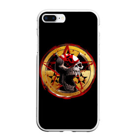 Чехол для iPhone 7Plus/8 Plus матовый с принтом Five Finger Death Punch | FFDP в Екатеринбурге, Силикон | Область печати: задняя сторона чехла, без боковых панелей | 5fdp | america | death | ffdp | finger | five | hard | metal | music | punch | rock | skull | states | united | usa | америка | метал | музыка | рок | сша | хард | череп