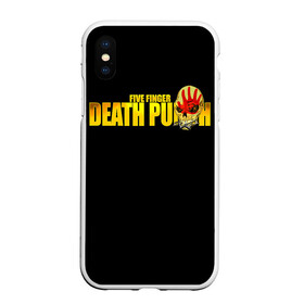 Чехол для iPhone XS Max матовый с принтом FFDP | Five Finger Death Punch в Екатеринбурге, Силикон | Область печати: задняя сторона чехла, без боковых панелей | 5fdp | america | death | ffdp | finger | five | hard | metal | music | punch | rock | skull | states | united | usa | америка | метал | музыка | рок | сша | хард | череп