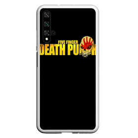 Чехол для Honor 20 с принтом FFDP | Five Finger Death Punch в Екатеринбурге, Силикон | Область печати: задняя сторона чехла, без боковых панелей | Тематика изображения на принте: 5fdp | america | death | ffdp | finger | five | hard | metal | music | punch | rock | skull | states | united | usa | америка | метал | музыка | рок | сша | хард | череп