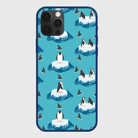 Чехол для iPhone 12 Pro с принтом Пингвины в Екатеринбурге, силикон | область печати: задняя сторона чехла, без боковых панелей | море | морские | океан | пингвин | пингвинчик | пингвины | плавники акул