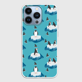 Чехол для iPhone 13 Pro с принтом Пингвины в Екатеринбурге,  |  | море | морские | океан | пингвин | пингвинчик | пингвины | плавники акул