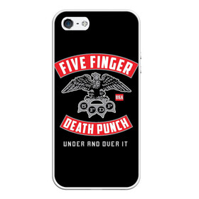 Чехол для iPhone 5/5S матовый с принтом Five Finger Death Punch (5FDP) в Екатеринбурге, Силикон | Область печати: задняя сторона чехла, без боковых панелей | 5fdp | america | death | ffdp | finger | five | hard | metal | music | punch | rock | skull | states | united | usa | америка | метал | музыка | рок | сша | хард | череп