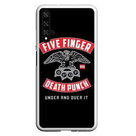 Чехол для Honor 20 с принтом Five Finger Death Punch (5FDP) в Екатеринбурге, Силикон | Область печати: задняя сторона чехла, без боковых панелей | 5fdp | america | death | ffdp | finger | five | hard | metal | music | punch | rock | skull | states | united | usa | америка | метал | музыка | рок | сша | хард | череп