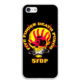 Чехол для iPhone 5/5S матовый с принтом Five Finger Death Punch (FFDP) в Екатеринбурге, Силикон | Область печати: задняя сторона чехла, без боковых панелей | 5fdp | america | death | ffdp | finger | five | hard | metal | music | punch | rock | skull | states | united | usa | америка | метал | музыка | рок | сша | хард | череп