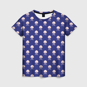 Женская футболка 3D с принтом Осьминоги в Екатеринбурге, 100% полиэфир ( синтетическое хлопкоподобное полотно) | прямой крой, круглый вырез горловины, длина до линии бедер | cute | octopus | милый | морское | осьминог | осьминожка | паттерн | тентакли | щупальца