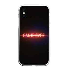 Чехол для iPhone XS Max матовый с принтом Game Over в Екатеринбурге, Силикон | Область печати: задняя сторона чехла, без боковых панелей | game | game over | games | neon | orers | over | press | press start | starts | игра | игра окончена | конец | надписи | надпись | нажмите старт | неон | окончено | старт