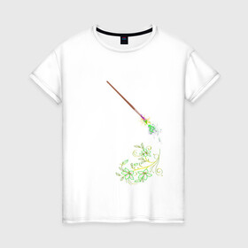 Женская футболка хлопок с принтом Рисунок кистью в Екатеринбурге, 100% хлопок | прямой крой, круглый вырез горловины, длина до линии бедер, слегка спущенное плечо | brush | flowers | брызги краски | кисть | цветы