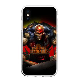 Чехол для iPhone XS Max матовый с принтом Five Finger Death Punch Skull в Екатеринбурге, Силикон | Область печати: задняя сторона чехла, без боковых панелей | Тематика изображения на принте: album cover | art | butcher | dark art | ffdp | ffdp мерч | five finger death punch merch | five finger death punch мерч | got your six | heavy metal | skull | арт | иллюстрация | мясник | обложка альбома