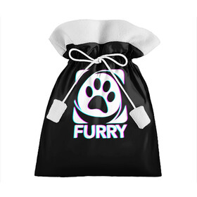 Подарочный 3D мешок с принтом Furry в Екатеринбурге, 100% полиэстер | Размер: 29*39 см | Тематика изображения на принте: furry | антропоморфные животные | лапа | логотип | люди животные | отпечаток | след | фурри | фурри фэндом | эмблема