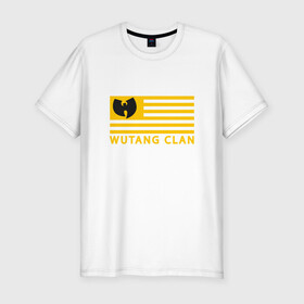 Мужская футболка хлопок Slim с принтом Wu-Tang Flag в Екатеринбурге, 92% хлопок, 8% лайкра | приталенный силуэт, круглый вырез ворота, длина до линии бедра, короткий рукав | black | gza | hip hop | method man | music | new york | odb | old school | rap | rza | usa | wu tang | wu tang clan | аудио | винил | ву тэнг | граффити | диджей | кассета | микрофон | музыка | нью йорк | пластинка | рэп | рэпер | сша
