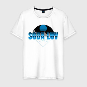 Мужская футболка хлопок с принтом SODA LUV в Екатеринбурге, 100% хлопок | прямой крой, круглый вырез горловины, длина до линии бедер, слегка спущенное плечо. | luv | mayot | melon | music | og buda | seemee | soda | sodaluv | бигасс | коми | лав | лого | логотип | лув | мелон | сода
