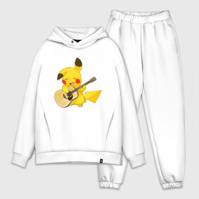 Мужской костюм хлопок OVERSIZE с принтом Пикачу с гитарой в Екатеринбурге,  |  | anime | picachu | pikachu | аниме | милый | пика | пикачу | покебол | покемон