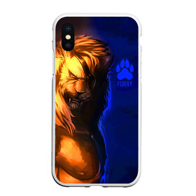 Чехол для iPhone XS Max матовый с принтом Furry lion в Екатеринбурге, Силикон | Область печати: задняя сторона чехла, без боковых панелей | furry | lion | антропоморфные животные | лев | люди животные | разбойник | фурри | фурри фэндом