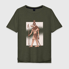 Мужская футболка хлопок Oversize с принтом Египетский Бог Крокодил Собек в Екатеринбурге, 100% хлопок | свободный крой, круглый ворот, “спинка” длиннее передней части | ancient god | ankh | crocodile | demiurg | egypt | elder god | nile | osiris | ra | sobek | анх | бог воды | бог нила | божество | демиург | древний египет | египетские боги | египетские иероглифы | египтянин | крокодилополь