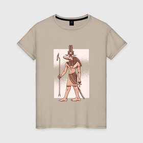 Женская футболка хлопок с принтом Египетский Бог Крокодил Собек в Екатеринбурге, 100% хлопок | прямой крой, круглый вырез горловины, длина до линии бедер, слегка спущенное плечо | ancient god | ankh | crocodile | demiurg | egypt | elder god | nile | osiris | ra | sobek | анх | бог воды | бог нила | божество | демиург | древний египет | египетские боги | египетские иероглифы | египтянин | крокодилополь