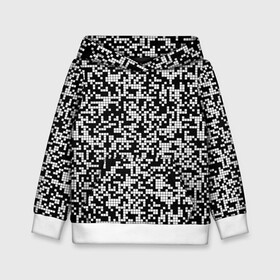 Детская толстовка 3D с принтом Пиксельная Текстура в Екатеринбурге, 100% полиэстер | двухслойный капюшон со шнурком для регулировки, мягкие манжеты на рукавах и по низу толстовки, спереди карман-кенгуру с мягким внутренним слоем | blackandwhite | pattern | pixels | пиксели | черно белый