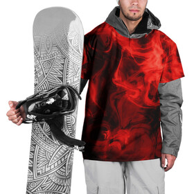 Накидка на куртку 3D с принтом Красный Неоновый Дым в Екатеринбурге, 100% полиэстер |  | Тематика изображения на принте: neon | red | smoke | дым | неон