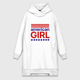Платье-худи хлопок с принтом American girl в Екатеринбурге,  |  | american girl | америка | американская девочка | красный | синий | сша