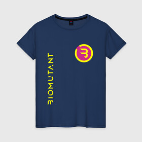 Женская футболка хлопок с принтом Биомутант в Екатеринбурге, 100% хлопок | прямой крой, круглый вырез горловины, длина до линии бедер, слегка спущенное плечо | bio | biomutant | game | games | mutant | био | биомутант | игра | игры | мутант