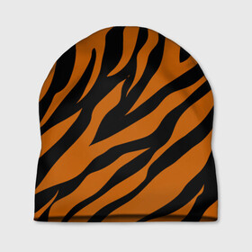 Шапка 3D с принтом Тигровый Камуфляж в Екатеринбурге, 100% полиэстер | универсальный размер, печать по всей поверхности изделия | Тематика изображения на принте: camo | tiger | камуфляж | полосы | тигр