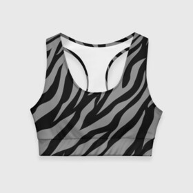 Женский спортивный топ 3D с принтом Камуфляж Зебра в Екатеринбурге, 82% полиэстер, 18% спандекс Ткань безопасна для здоровья, позволяет коже дышать, не мнется и не растягивается |  | camo | zebra | зебра | камуфляж | полосы