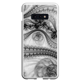 Чехол для Samsung S10E с принтом Spilled ink Texture в Екатеринбурге, Силикон | Область печати: задняя сторона чехла, без боковых панелей | abstraction | black | chaos | gray | ink | madness | pattern | tentacles | texture | vortex | waves | white | абстракция | безумие | белое | вихрь | волны | серый | текстура | узор | хаос | чернила | черное | щупальца