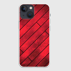 Чехол для iPhone 13 mini с принтом Red Boards Texture в Екатеринбурге,  |  | attrition | boards | comic | dark | gloss | iron | light | metal | red | slabs | texture | wood | абстракция | глянец | дерево | доски | железо | картина | комикс | красный | линии | металл | паттерн | плиты | полосы | потертость | светлый