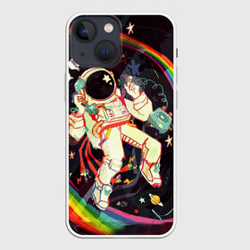 Чехол для iPhone 13 mini с принтом Космонавт в Екатеринбурге,  |  | арт | значки | космонавт | космос | надписи | радуга | цветное