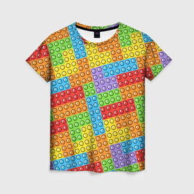 Женская футболка 3D с принтом POP IT / SIMPLE DIMPLE в Екатеринбурге, 100% полиэфир ( синтетическое хлопкоподобное полотно) | прямой крой, круглый вырез горловины, длина до линии бедер | dimple | pop | pop it | simple | squish | димпл | поп | поп ит | симпл | сквиш