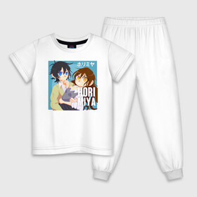 Детская пижама хлопок с принтом horimiya в Екатеринбурге, 100% хлопок |  брюки и футболка прямого кроя, без карманов, на брюках мягкая резинка на поясе и по низу штанин
 | anime | horimiya | kawaii | manga | shoujo | shoujomanga | аниме | манга | хоримия