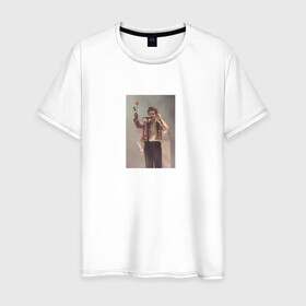 Мужская футболка хлопок с принтом HARRY STYLES в Екатеринбурге, 100% хлопок | прямой крой, круглый вырез горловины, длина до линии бедер, слегка спущенное плечо. | harry | one direction | rose