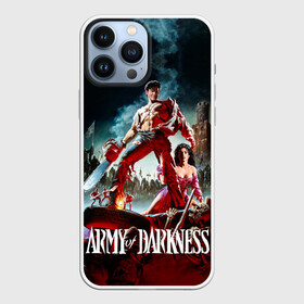 Чехол для iPhone 13 Pro Max с принтом Эш и армия тьмы в Екатеринбурге,  |  | army of darkness | ash versus evil dead | ash williams | blood | book | boomstick | chainsaw | demon | groovy | gun | monster | necronomicon | zombie | армия тьмы | бензопила | бум палка | демон | зло | зомби | книга | кровь | монстр | некрономикон | ружь