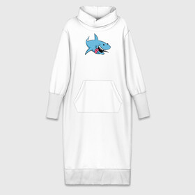 Платье удлиненное хлопок с принтом Акуленок в Екатеринбурге,  |  | maneater | акулы | иллюстрация | мег