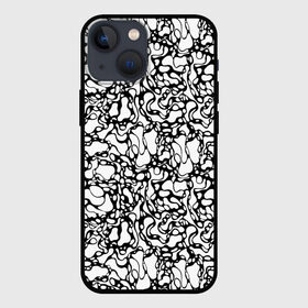 Чехол для iPhone 13 mini с принтом Абстрактная жидкость в Екатеринбурге,  |  | Тематика изображения на принте: абстрактный | вода | геометрический | геометрия | дырки | жидкость | нейрографика | петли | плазма | пузыри | пятна | черно белый