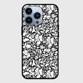 Чехол для iPhone 13 Pro с принтом Абстрактная жидкость в Екатеринбурге,  |  | Тематика изображения на принте: абстрактный | вода | геометрический | геометрия | дырки | жидкость | нейрографика | петли | плазма | пузыри | пятна | черно белый